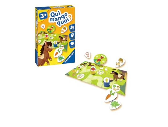 Ravensburger - Educatief spel - Wie eet wat? - Ontdekking van dieren - Logische associatie - Taalontwikkeling - 1 tot 4 spelers, Vanaf 3 jaar - 24034