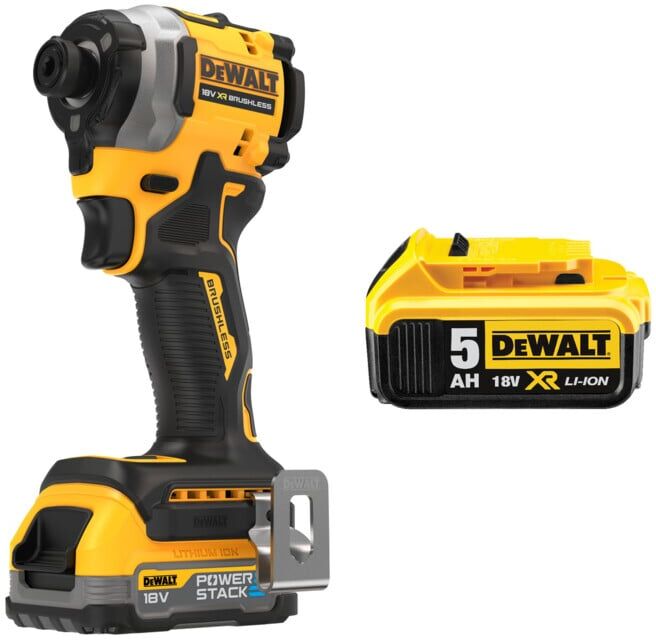 Set DeWalt 18V XR Akku-Schlagschrauber 1/4 + DeWalt 18,0V / 5,0 Ah Ersatz-Akku