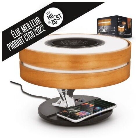 Lampe enceinte publicitaire avec chargeur intégré bois ABS Polycarbonate (PC)