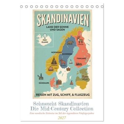 Sehnsucht Skandinavien – Die Mid-Century Collection (Tischkalender 2027 DIN A5 hoch), CALVENDO Monatskalender