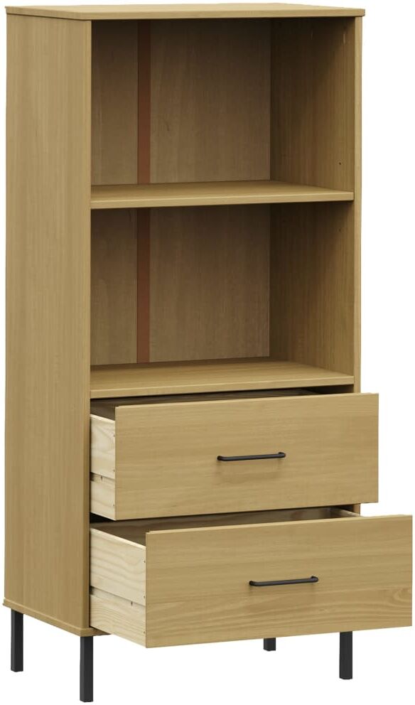 vidaXL Bibliothèque à 2 tiroirs Marron 60x35x128,5 cm Bois massif OSLO