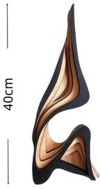 Uplift Essentials Three Dimensional Curved Wooden Art Modern Sculptural Desktop Ornament Large Irregular Shape Artwork 16 In