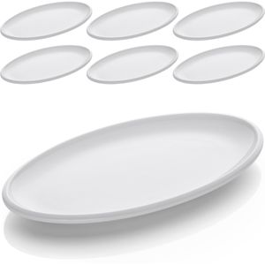 WMF Servierplatte Professional Synergy, 29 x 16 cm, Porzellan, weiß, oval, 6 Stück