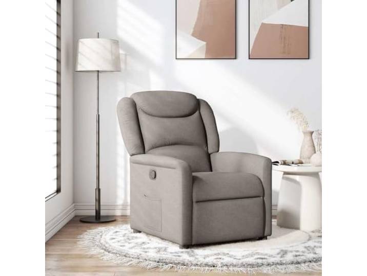 QZZCED Liegesessel aus Stoff, Taupe, elektrisch, mit Automatikfunktion und Seitentasche