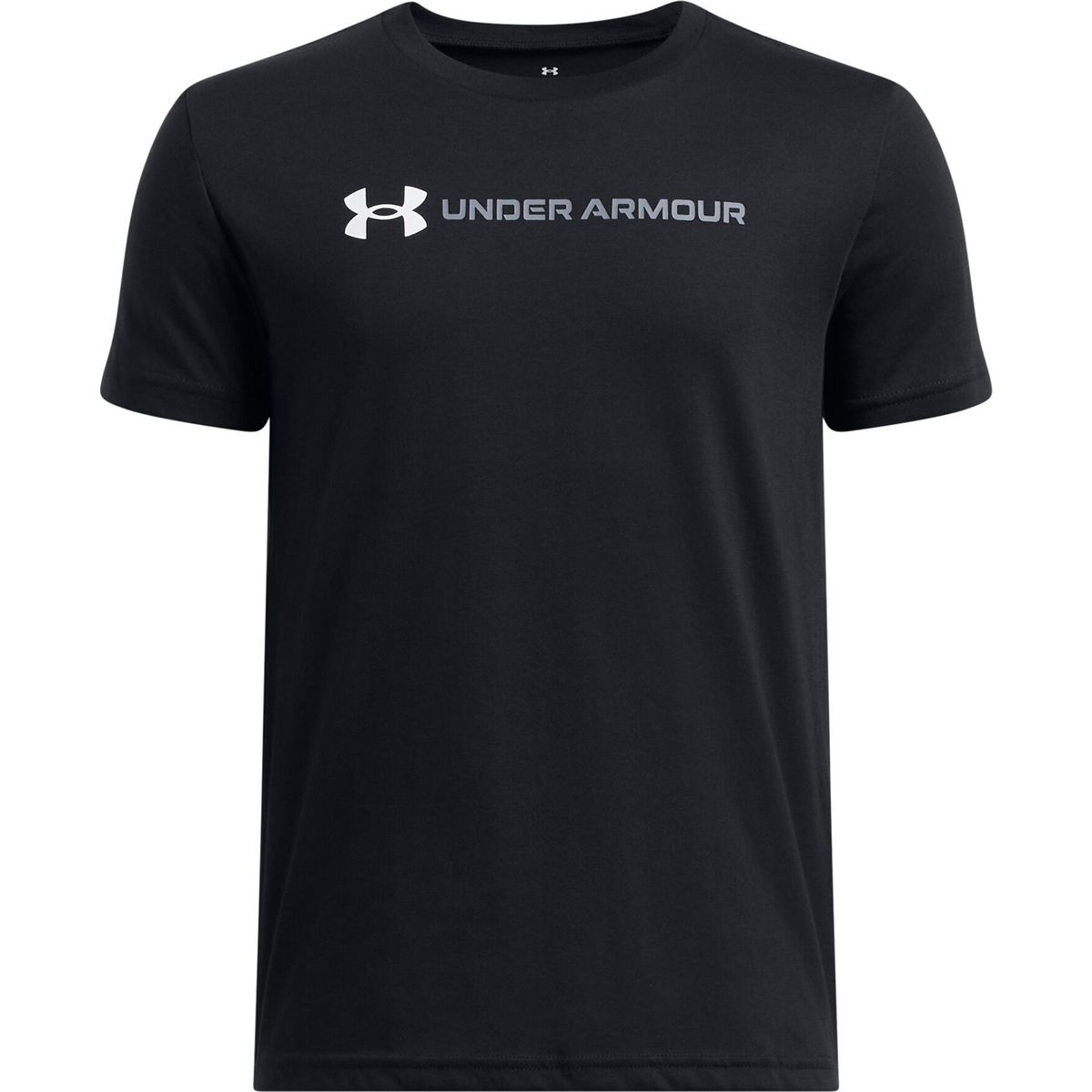 Under Armour B Logo Wordmark SS black white (001) XS 1389963-001-YXS