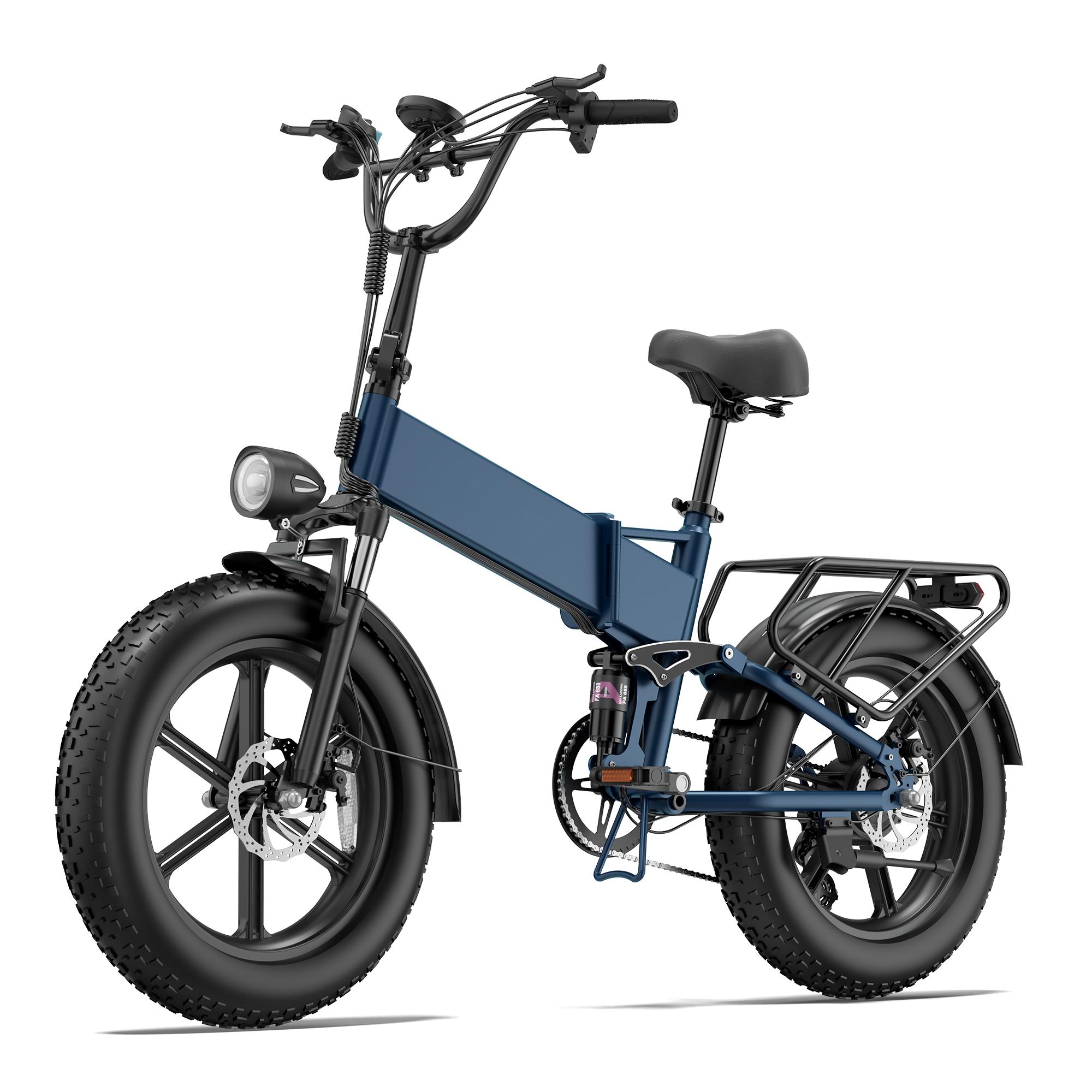 Qekud Elektrisches Fatbike - 48V 13Ah Akku, 250W Motor, 25km/h, 20"x4.0" Reifen, 7-Gang Shimano - Blau