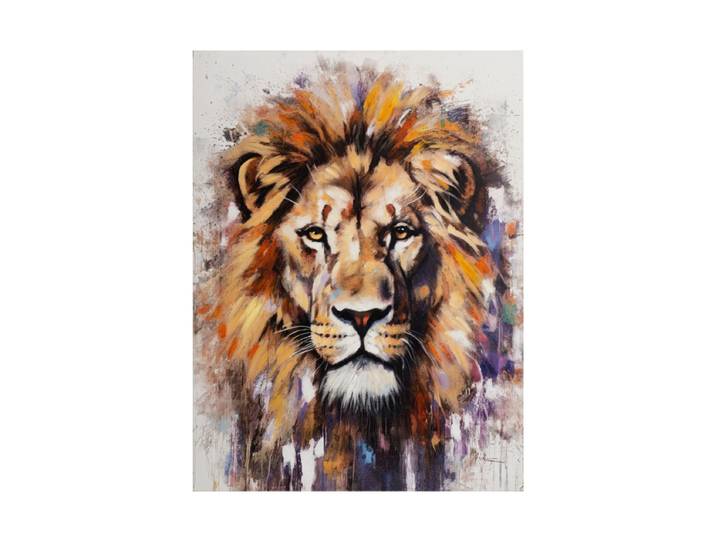 Handgemaltes Bild „Impressive Lion“ 90 x 120 cm Multicolor Crea Collection