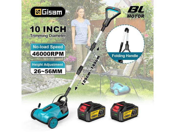 Gismis 10 pouces 46000 tr/min tondeuse à gazon électrique sans brosse tondeuse à gazon sans fil coupe-paes de jardin pour Makita 18V batterie broche