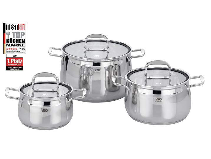 Topf-Set ELO Mystery , silber (silberfarben), Töpfe, Topf-Set, Induktion