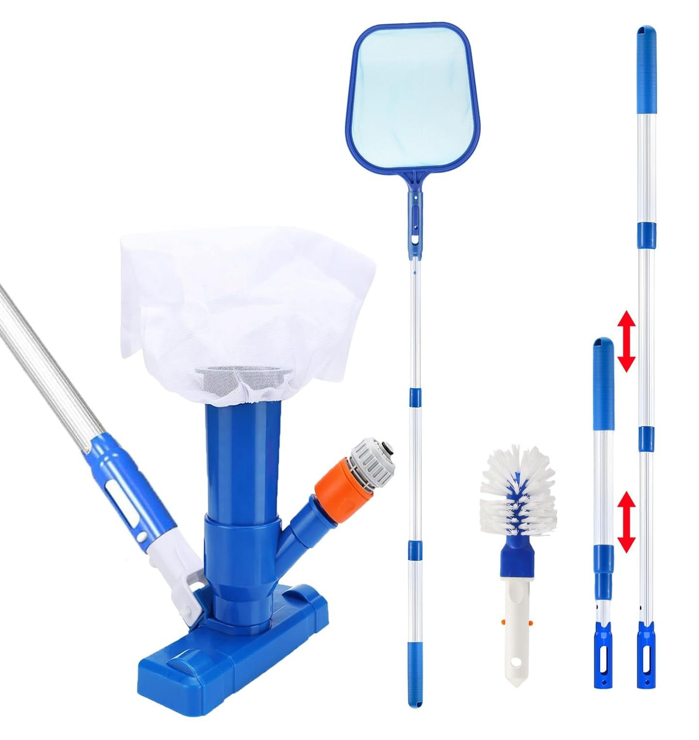 Selius Zwembadstofzuiger met telescopische stang en accessoires