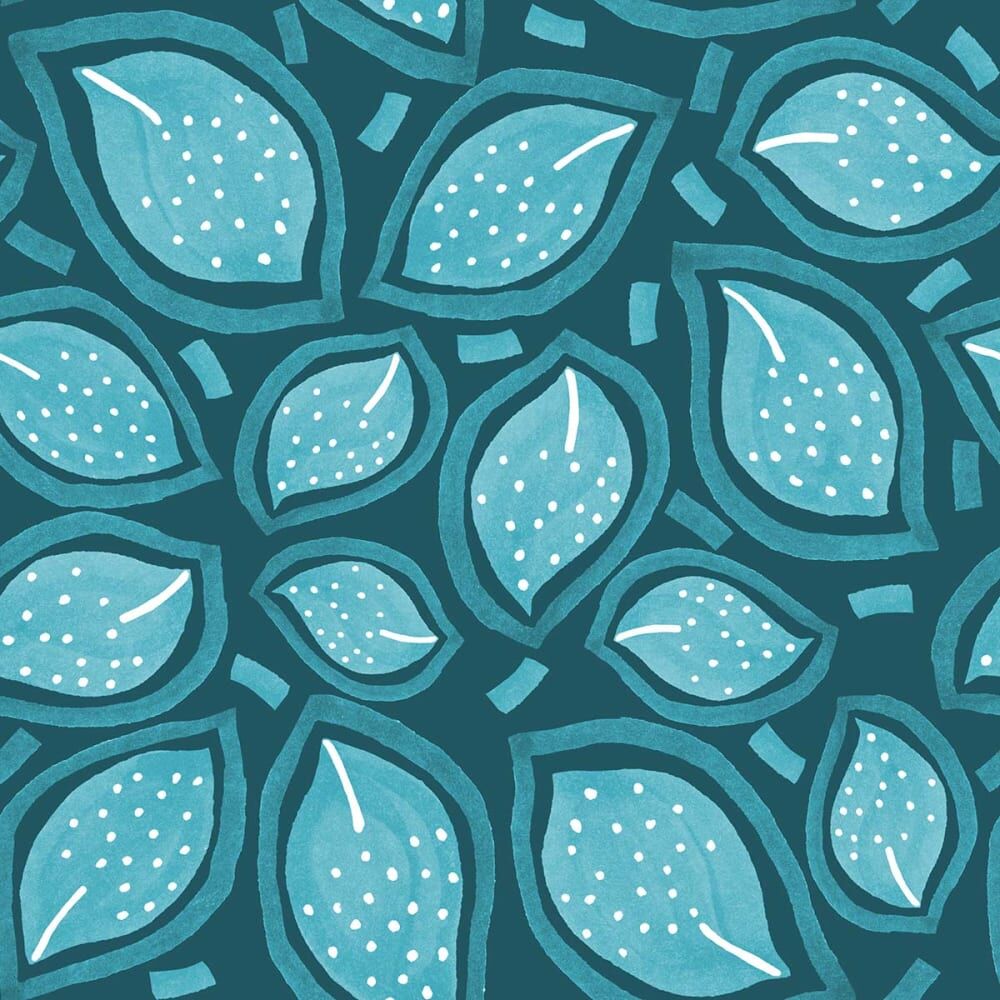 Hexoa Papel pintado turquesa disperso  52x1000cm