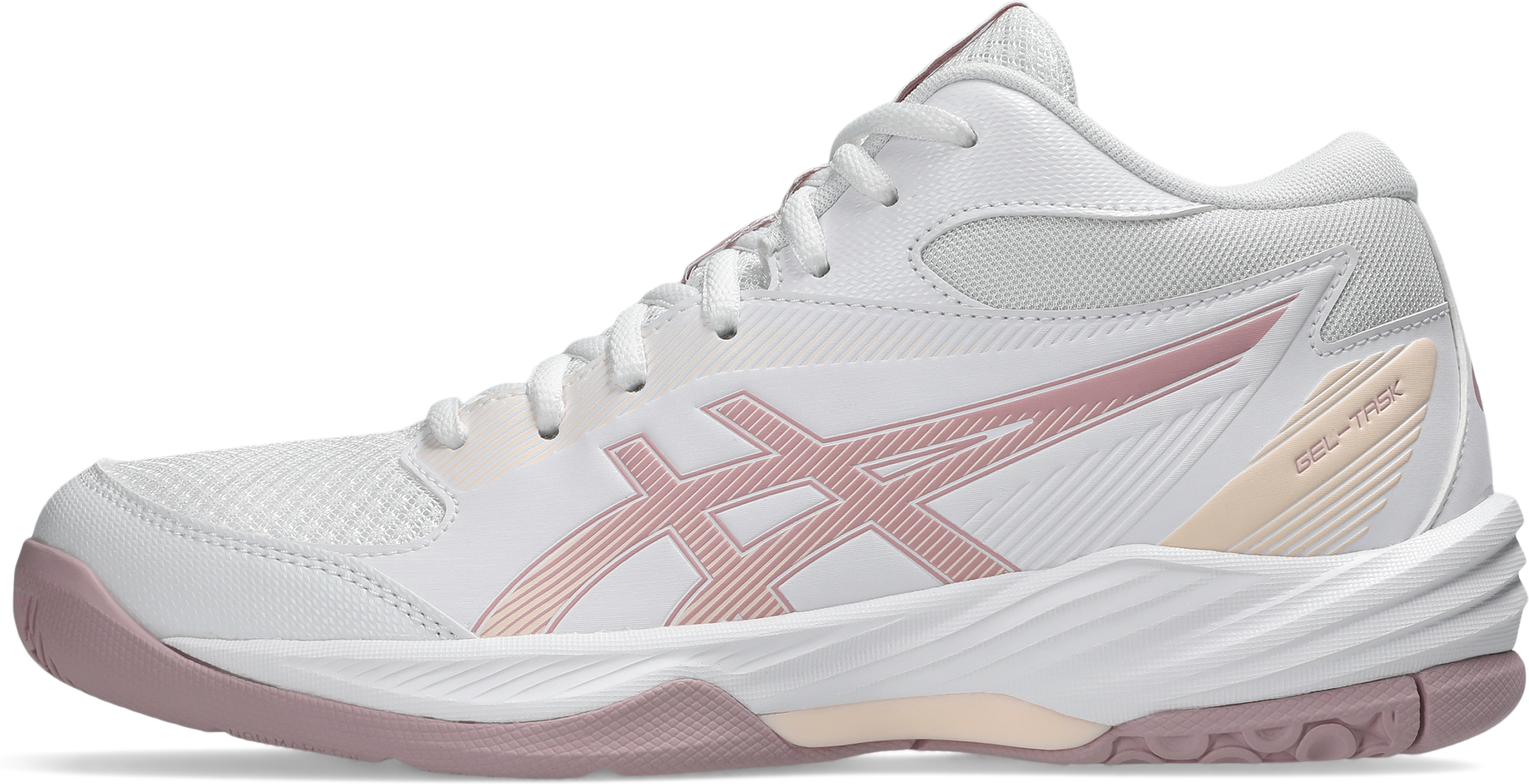 Hallenschuh ASICS "GEL-TASK MT 4", Damen, Gr. 39, rosa (weiß, morganite), Textil, Schuhe Hallenschuh
