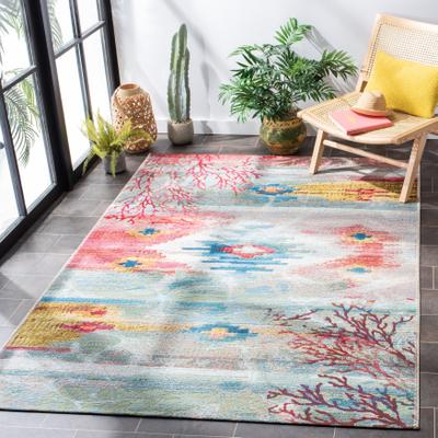 SAFAVIEH Barbados Santos Tropical Indoor/ Outdoor Waterproof Patio Backyard Rug