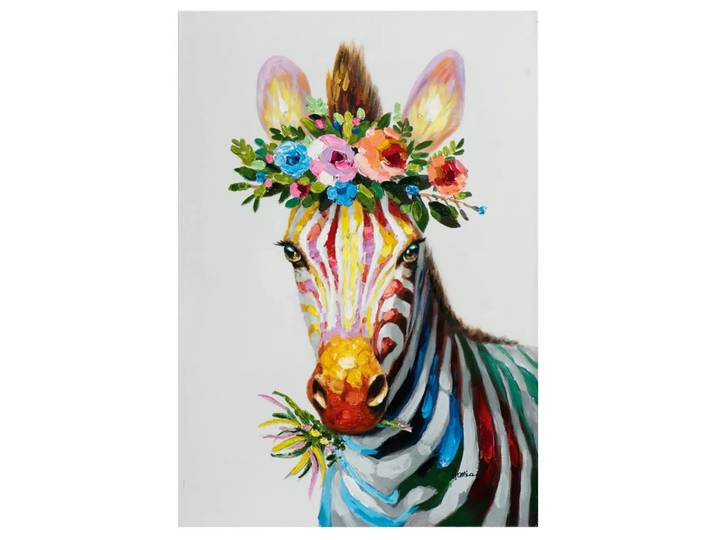 Bild Zebra mit Blumendeko image LAND