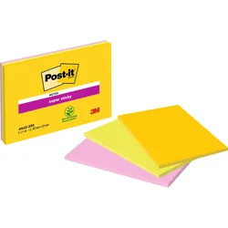 Post-it® Jumbo-Haftnotizen Super Sticky Notes, farbsortiert, 45 Blatt