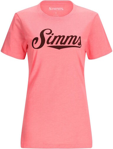 Simms Womens Crew Logo T-Shirt  - Medium-Watermelon Heather