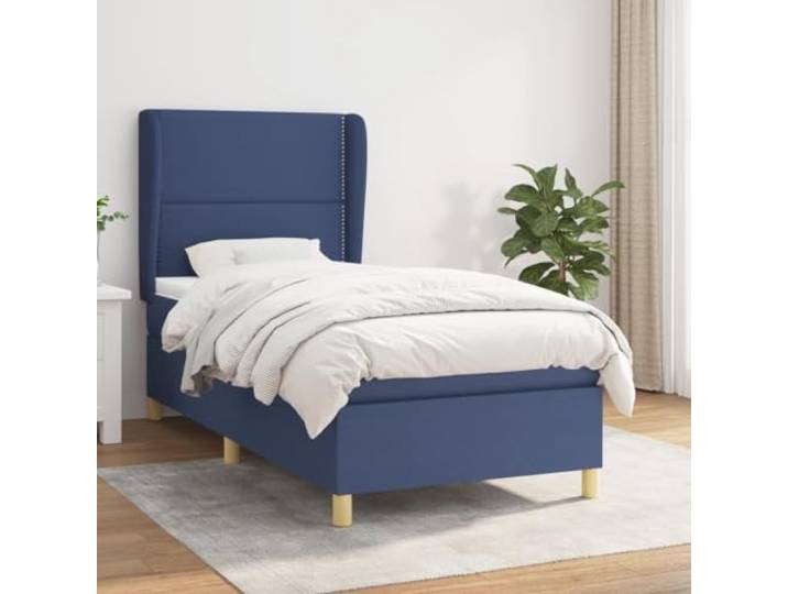 RJPLMFV Lattenrost mit Matratze, Blau, 90 x 190 cm Atmungsaktiver Stoff, verstellbarer Kopf, Taschenfedern, mittlere Unterstützung