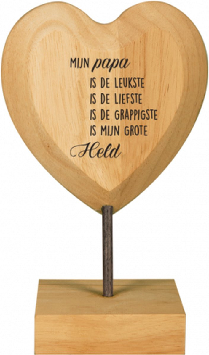 Houten hartjes Papa voor op tafel