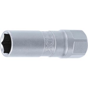 BGS-technic Zündkerzenschlüssel 2407, Steckeinsatz, 14 mm Schlüsselweite, Sechskant, Aufnahme 1/2 Zoll