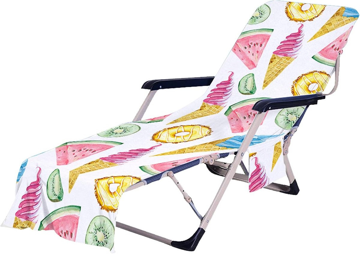 Strandlaken Stoelhoes Zomerfruit voor Loungestoel met Zijvakken, 210 x 75 cm