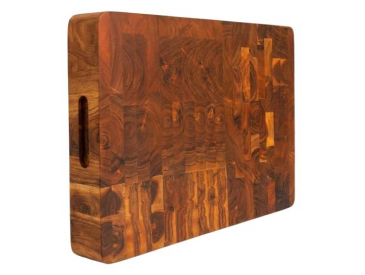 Erreke Schneidebrett aus Natürlichem Akazienholz End Grain, 50x38x6,5 cm Schneidebrett Holz. als Metzgerblock. Massiv und robust. Schont die Schneide Ihrer Messer. Holz-Schneidebrett Küche