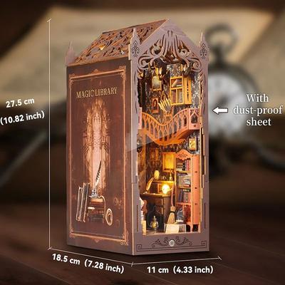 Inspire Select DIY Dollhouse Book Nook Kit Wooden Puzzle Bookshelf Insert Decor tszh227