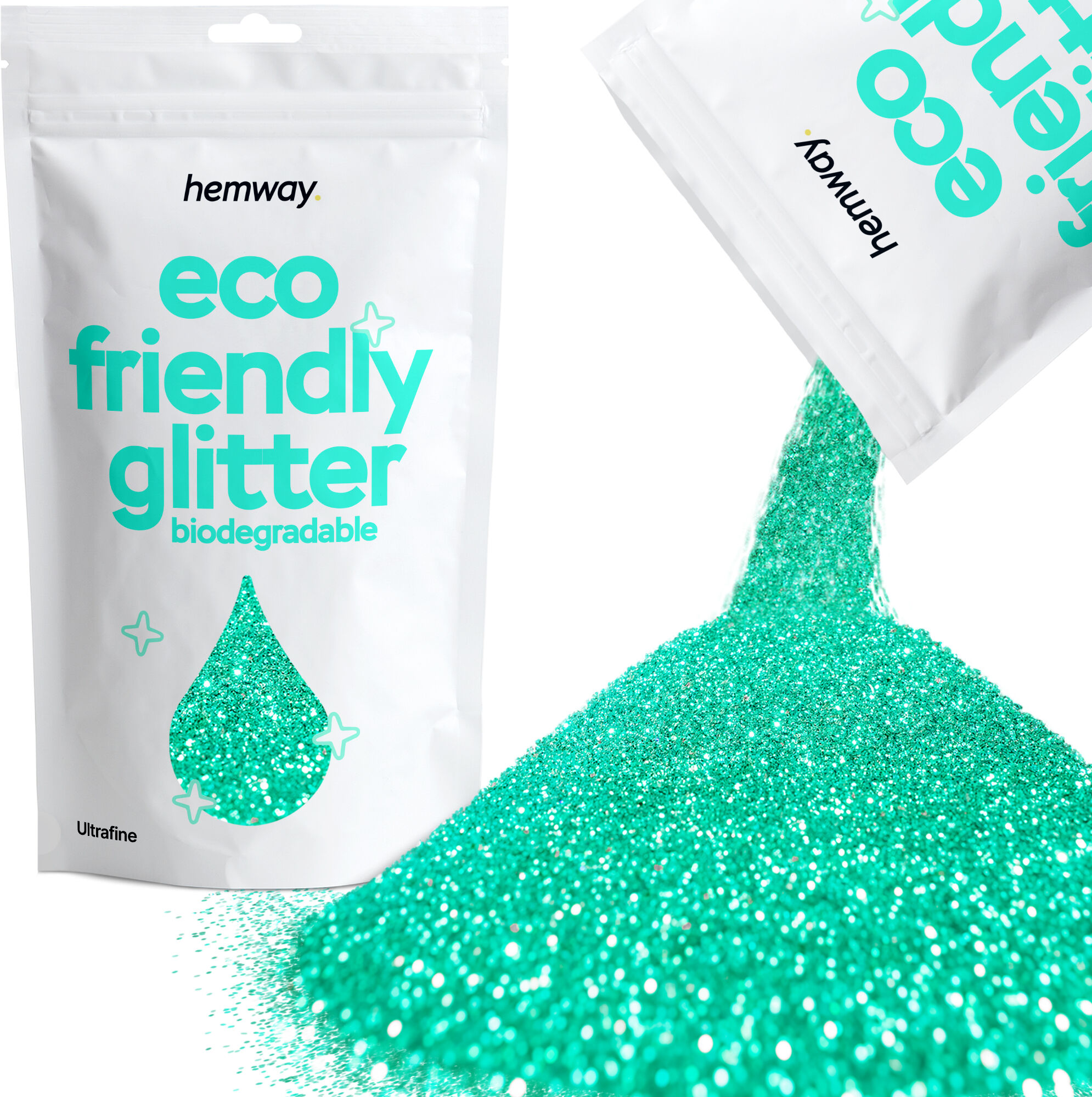 Hemway Biodegradable Eco Friendly Glitter 100g / 3.5oz   Turquoise Blue   DIY, Decoration, Arts & Crafts - Turquoise Blue - Ultrafine 100g