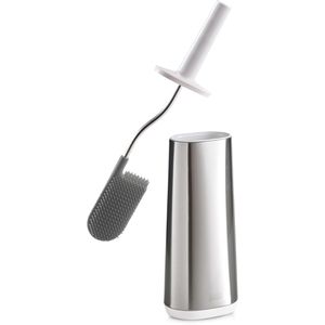 JosephJoseph WC-Bürste Flex Steel, silber, mit Silikonborsten & Edelstahl-Bürstenhalter