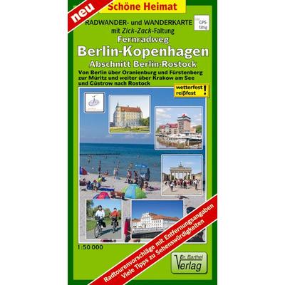 Radwander- und Wanderkarte Fernradweg Berlin-Kopenhagen, Abschnitt Berlin-Rostock, Sonstige von Verlag Barthel, Barthel, A, 978-3-89591-225-2