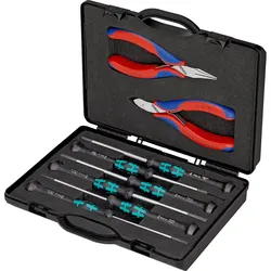 KNIPEX Elektronikzangen-Set mit Werkzeugen für Arbeiten an elektronischen Bauteilen 200 mm - 002018