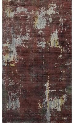 Rug Source Hand-knotted Modern Silk Orange Abstract Area Rug - 7' 11'' X 4' 11''