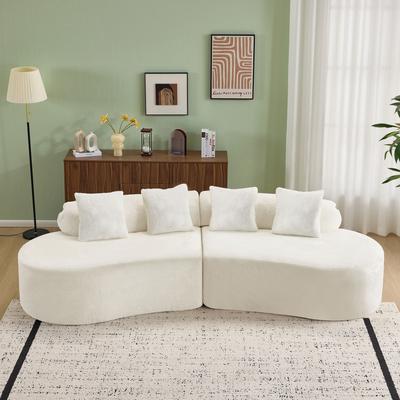 Dovelina "Curved Multi Seater Sofa Velvet Large Foam Sofa - 111.4"""