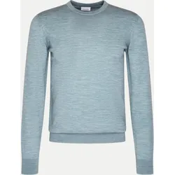 Strickpullover aus Merinowolle Blau L