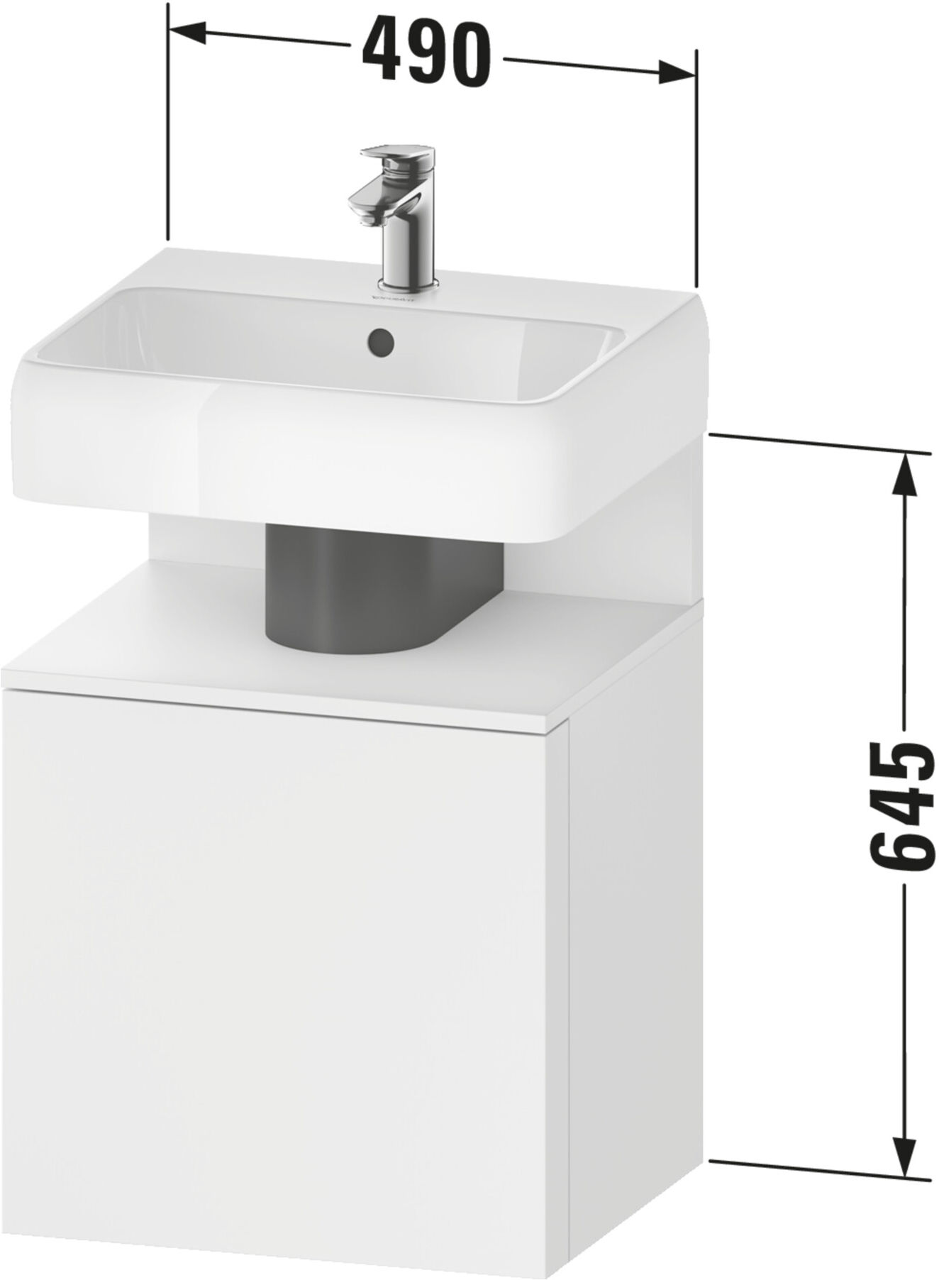 Duravit Waschtischunterschrank Qatego 49x42x64,5cm, 1 T, T. re, Tau m/tau matt (QA4077R91830000)