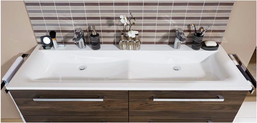 Puris Star Line Mineralguss Serie B Möbel-Doppelwaschtisch 140 cm