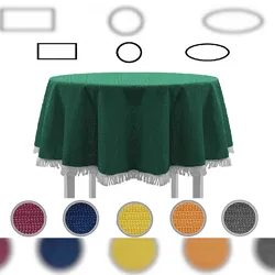 EXKLUSIV HEIMTEXTIL Gartentischtdecke mit Fransen Tischdecke rund oval eckig Classic 160 cm rund grün