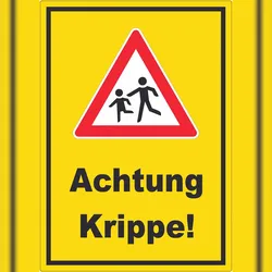 HB-Druck Achtung Krippe Aufkleber A6 (105x148mm)