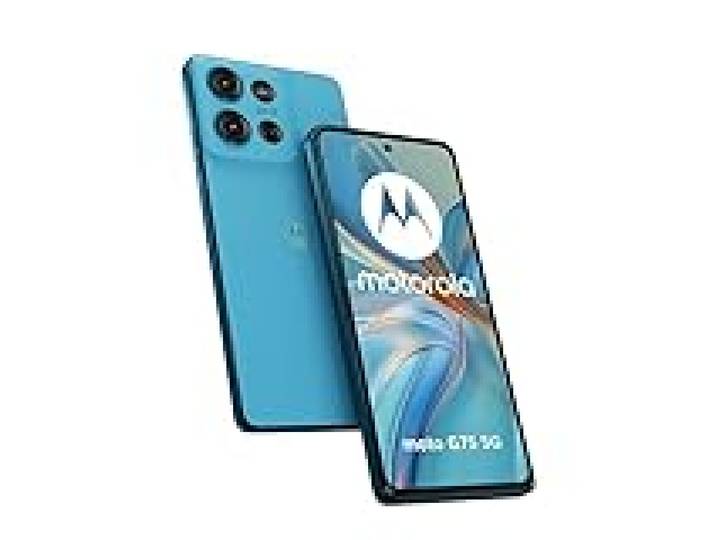moto g75 5G 256GB, Handy Aqua Blue, Kunstleder, Android 14, 8 GB LPDDR4X