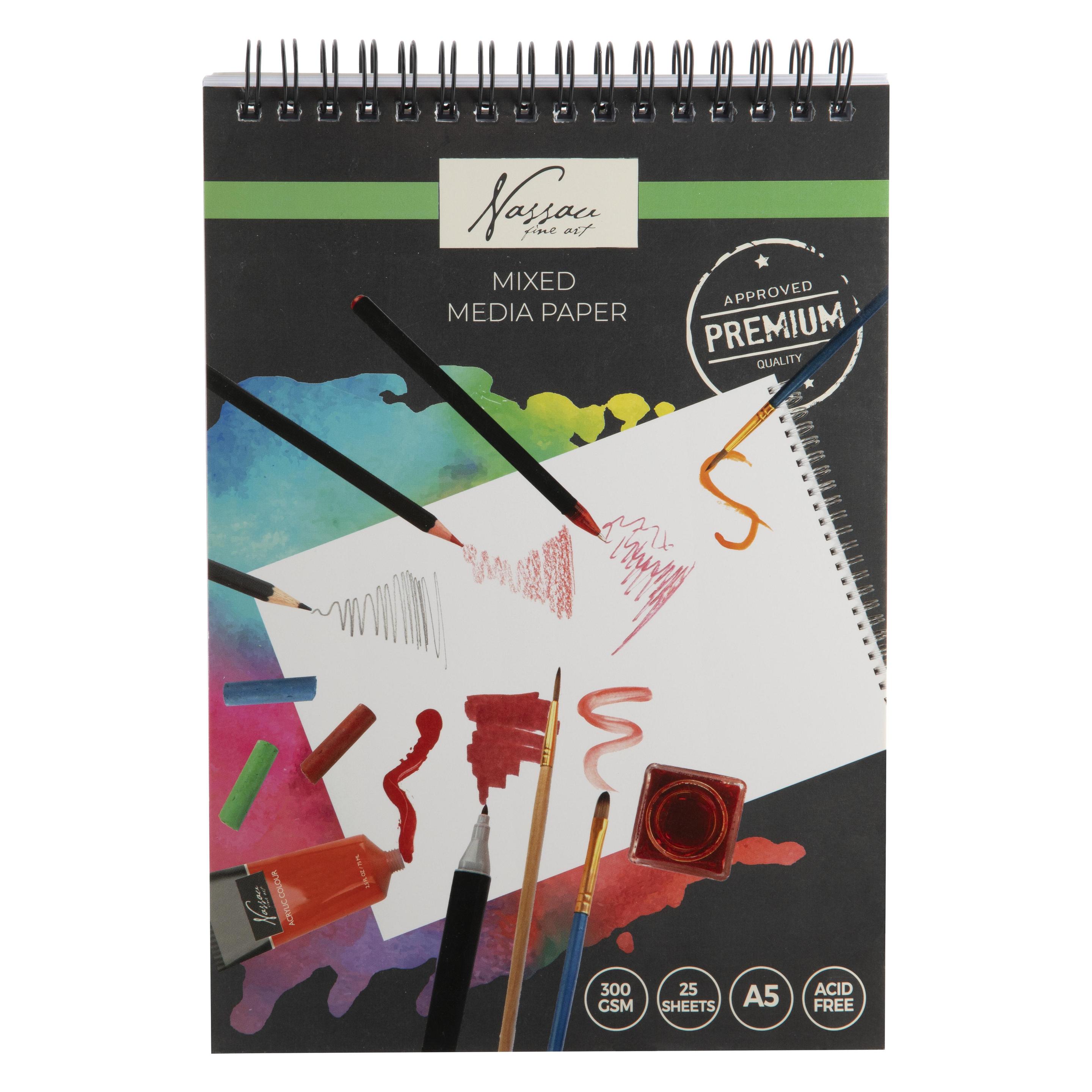Grafix Skizzenbuch Mixed Media Paper A5, 25 Blatt (A5, Blanko) (AR0308/GE)