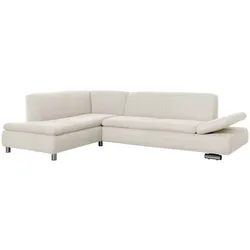 ECKSOFA mit Ottomane links Kaye Flachgewebe beige