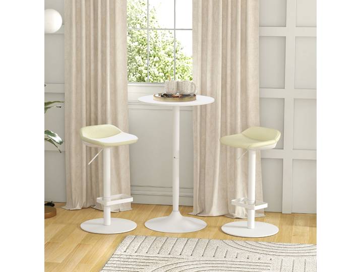 HOMCOM Table de Bar Ronde Style Contemporain Plateau Acier