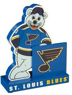 Evergreen 8 in. Wooden Mascot Statue with Team Logo, St Louis Blues