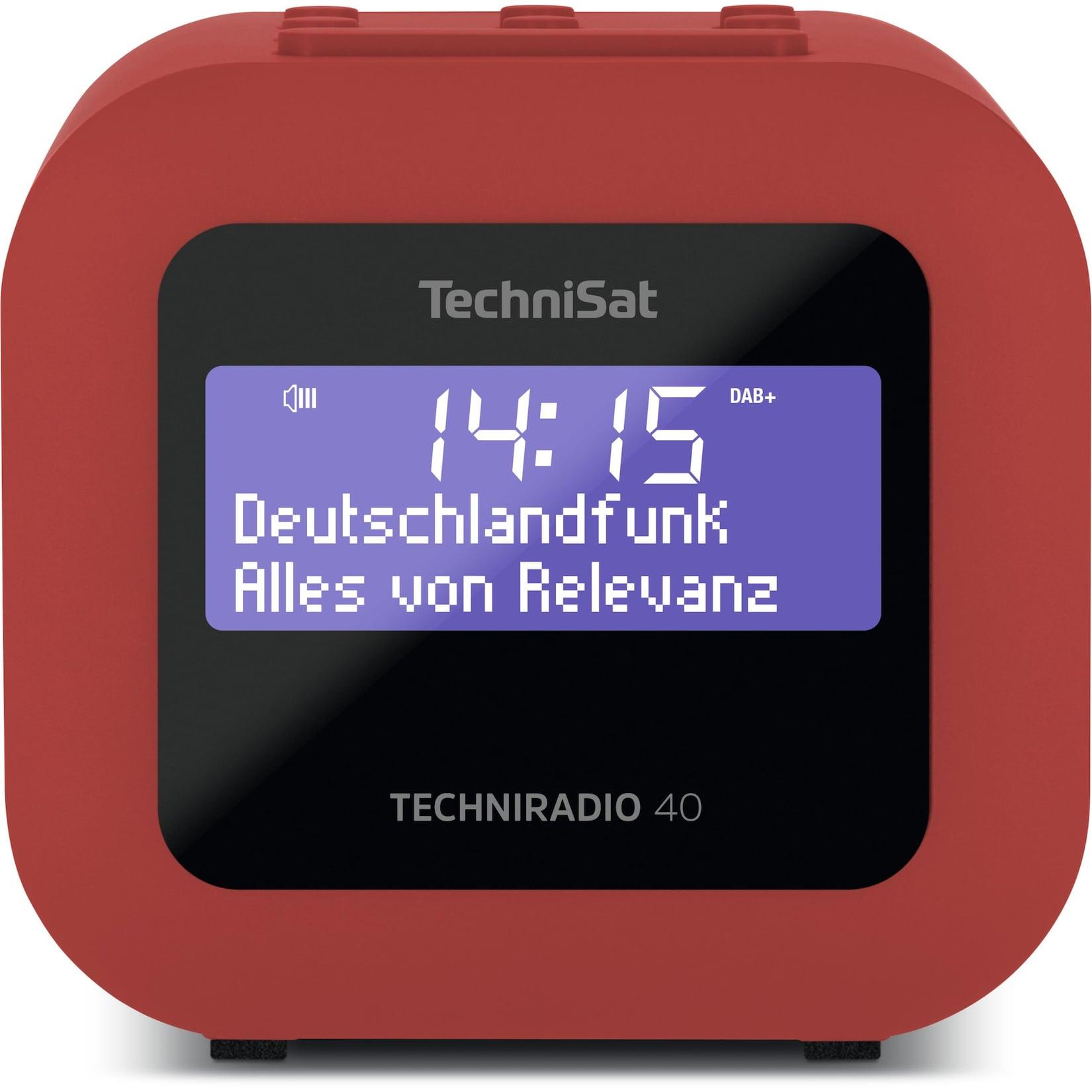 TechniSat TECHNIRADIO 40 DAB+ Radiowecker mit Sleeptimer und Snooze rot rot