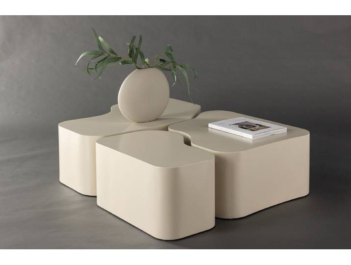 Couchtisch Rocky - dreiteilig flexibel - Beige - Luxusbetten24