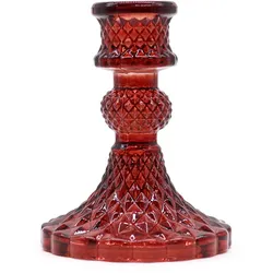 Set of 2 Vintage Dinner Candle Holder - Vampire Red