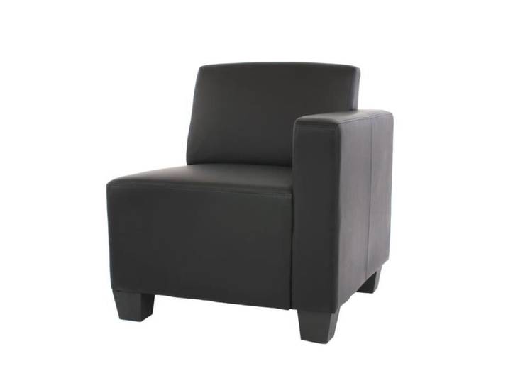 Canapé-élément Lyon élément latéral droit modulaire simili-cuir ~ noir