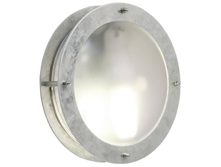 Nordlux Malte Outdoor Galvanized Steel Round Wall Light with Port Hole Style