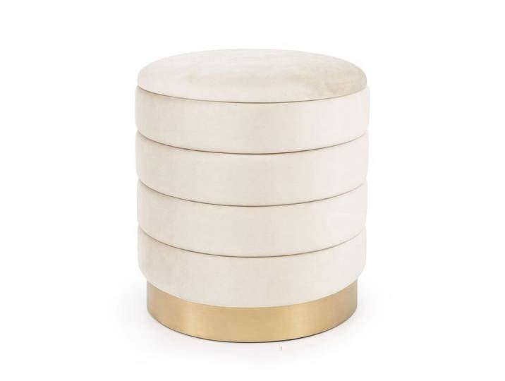 Tabouret rembourré en velours avec rangement 40 cm LUNA Crème