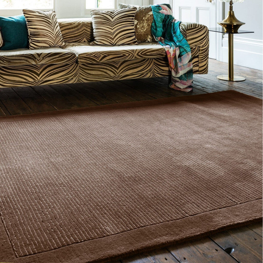 Latitude Run Handmade Plain Modern Easy To Clean Rug For Bed Room Living Room And Dining Room Chenille/Cotton Rectangle 200 x 290cm