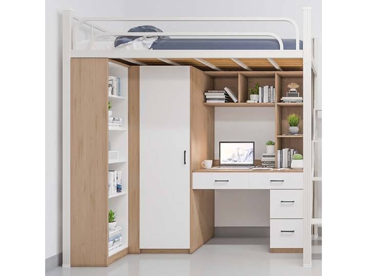 Lits de dortoir superposés en métal de conception Simple avec combinaison d'escalier et de bureau pour les étudiants-taille simple ou King pour les étudiants adultes